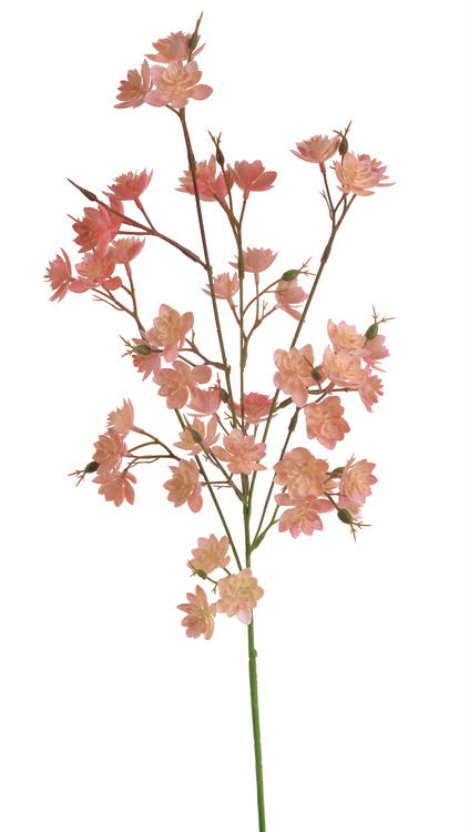 kvetoucí větvička 66 cm - broskvová