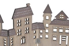 dřevěné leporelo město - přírodní/hnědá