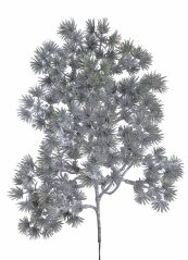 větvička s bodláčky 38 cm - stříbrná