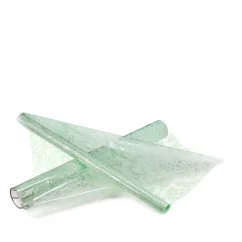 transparentní fólie s květy 50 cm - mentolová