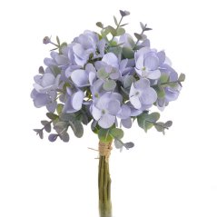 hortenzie s eukalyptem 26 cm - fialová
