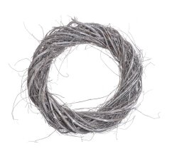 věnec z proutí a révy 35 cm - bělený
