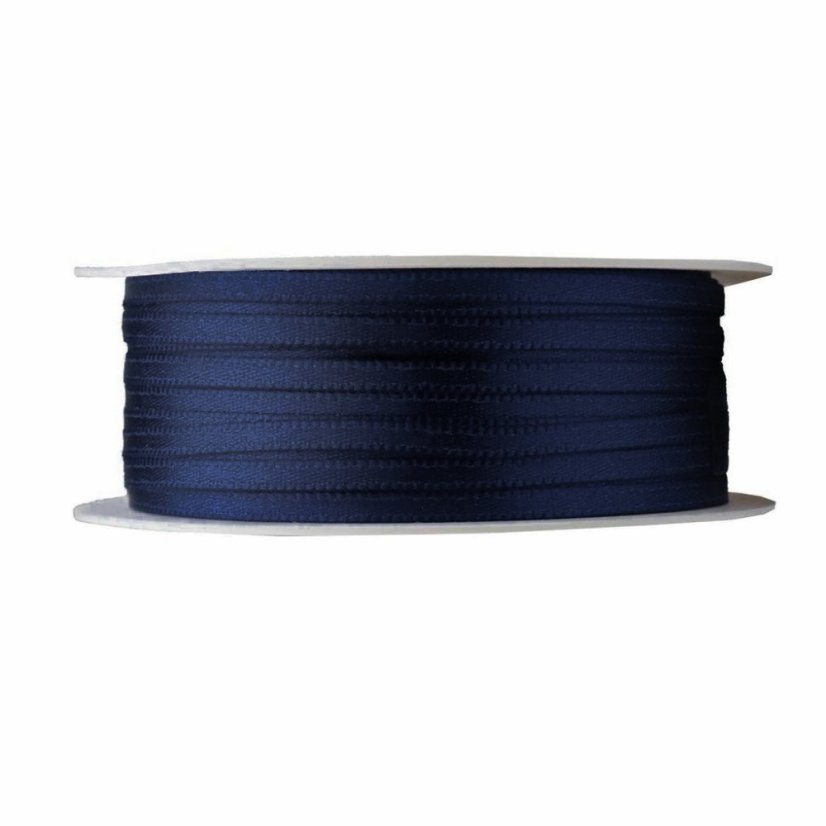atlasová stuha 3 mm x 20 m - modrá navy