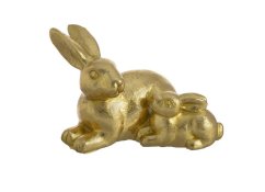 zajíc a zajíček ležící - zlatá