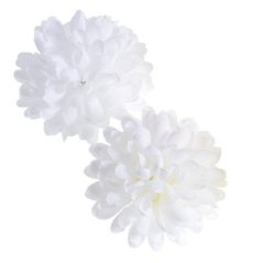 hlavičky chryzantém 15 cm (6 ks) - bílá