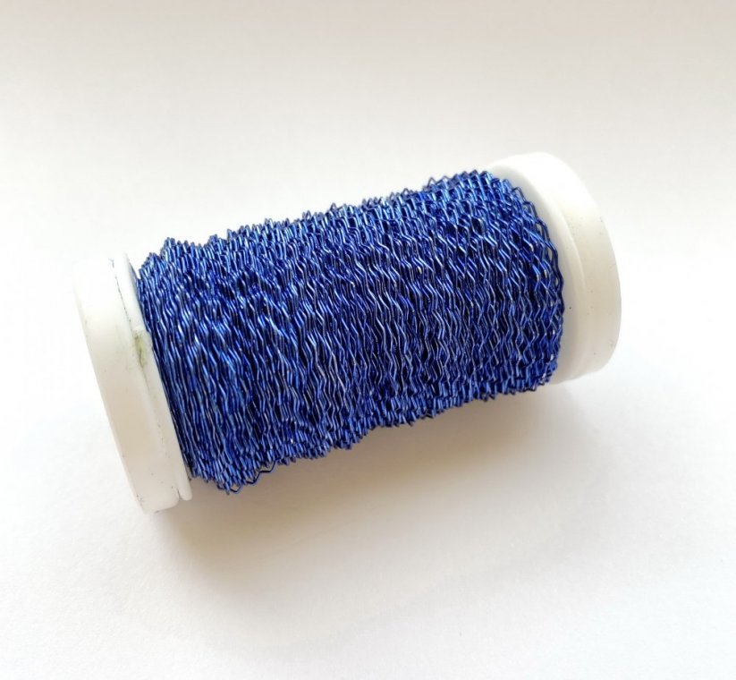drát krepovaný (50 g) - tm. modrá