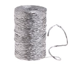 metalický provázek s drátkem 100m - stříbrný