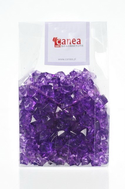 akrylové krystalky s dírkou (170 g) - fialová tmavá