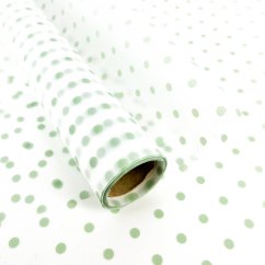 saténová fólie s puntíky 50 cm - menthol