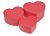 Flowerbox srdce sada (3 ks) - červená
