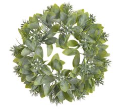 věnec s ježulemi 25 cm - zelenobílá