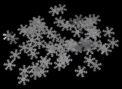 konfetti, vločky 2 cm - stříbrné