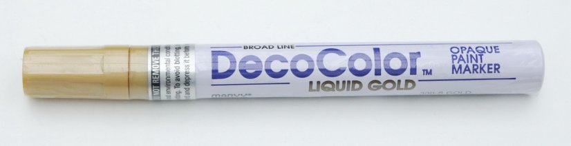 popisovač / fix / marker DecoColor Marvy - plochý, zlatý