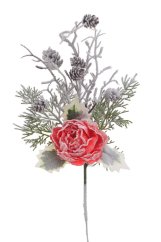 květ, šišky, jehličí zápich - červená