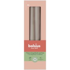 Kónické svíčky Bolsius (4 ks), 245/24 mm, šedá