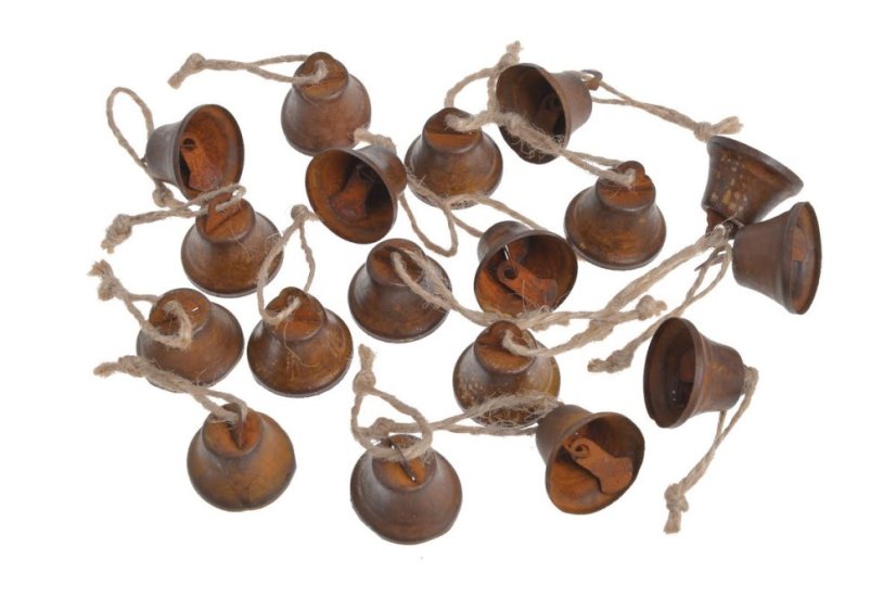 kovové zvonky na pověšení (18 ks) - rusty