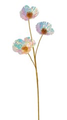 OPALIZZE anemon 3 kvety 67 cm – iridescentná transparentní