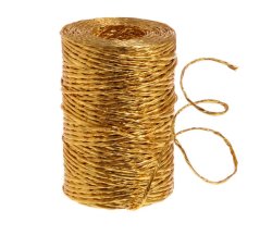 metalický provázek s drátkem 100m - zlatý