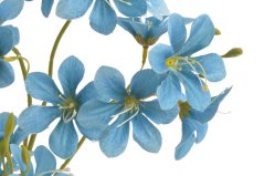 umělá rozkvetlá větvička – 32 květů, 72 cm - modrá