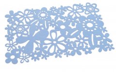 květinová filcová podložka - modrá