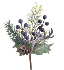 větvička s bobulemi a parohem